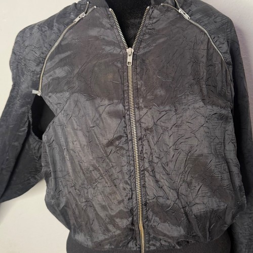 Acne Studios Blanche Crinkle Convertible Vest Jacket Womens 38 M Black Zip Up - Picture 6 of 18