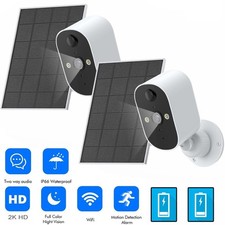 XVIM 2PK Battery Camera 1080P 2K Solar Wireless Security Camera WiFi Camera