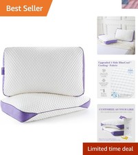 Adjustable Shredded Memory Foam Pillows, Queen Size 20x28, 2-Pack for Ultimat...