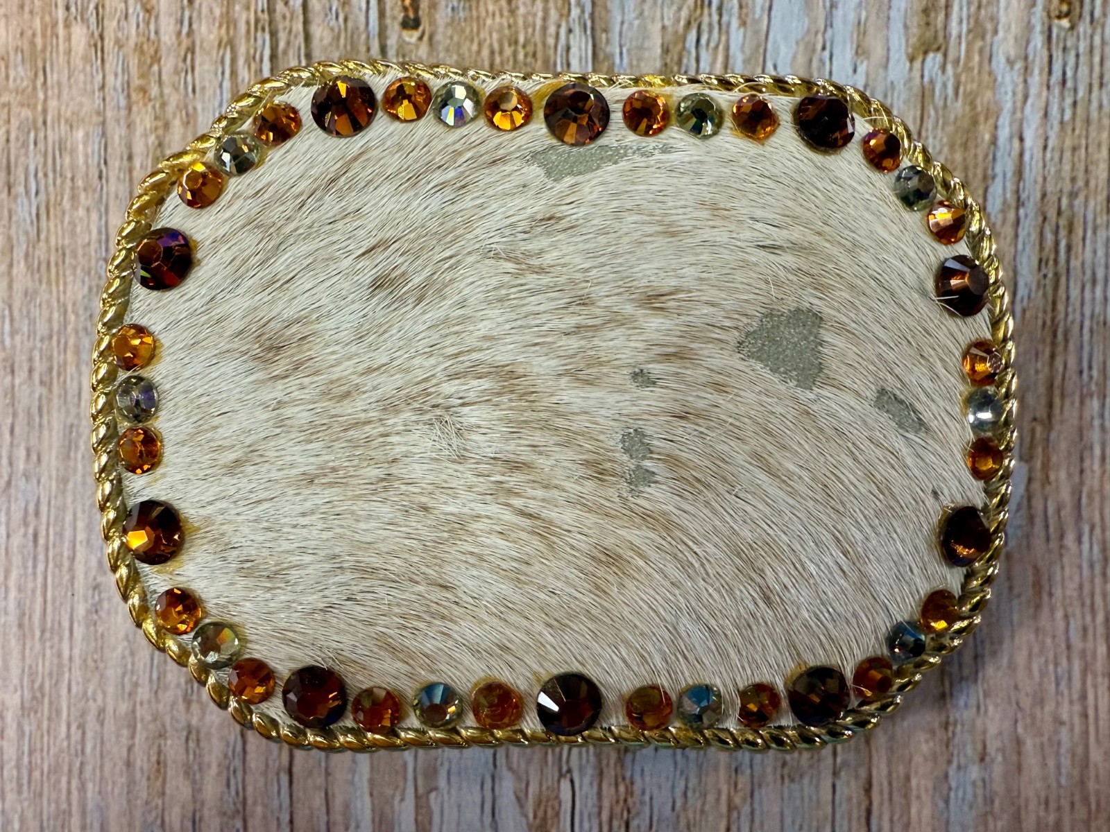 Multi-Colored Rhinestone Border Surrounding Cowhi… - image 14