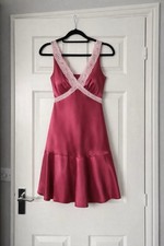 ASOS Pink Satin Dress With Lace Detail Size 16 New With Tags