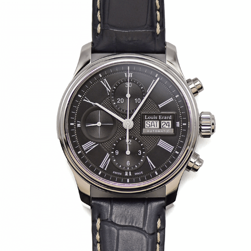 LOUIS ERARD Heritage Day Date Black Chronograph 40mm Automatic Men's Used Watch