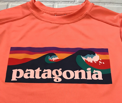 Patagonia T-Shirt Size Small 7/8 Kids Capilene Silkweight Wave Logo Graphic - Picture 11 of 12