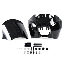 Gloss Black Front Headlight Fairing Cover with Black Windshield Windscreen