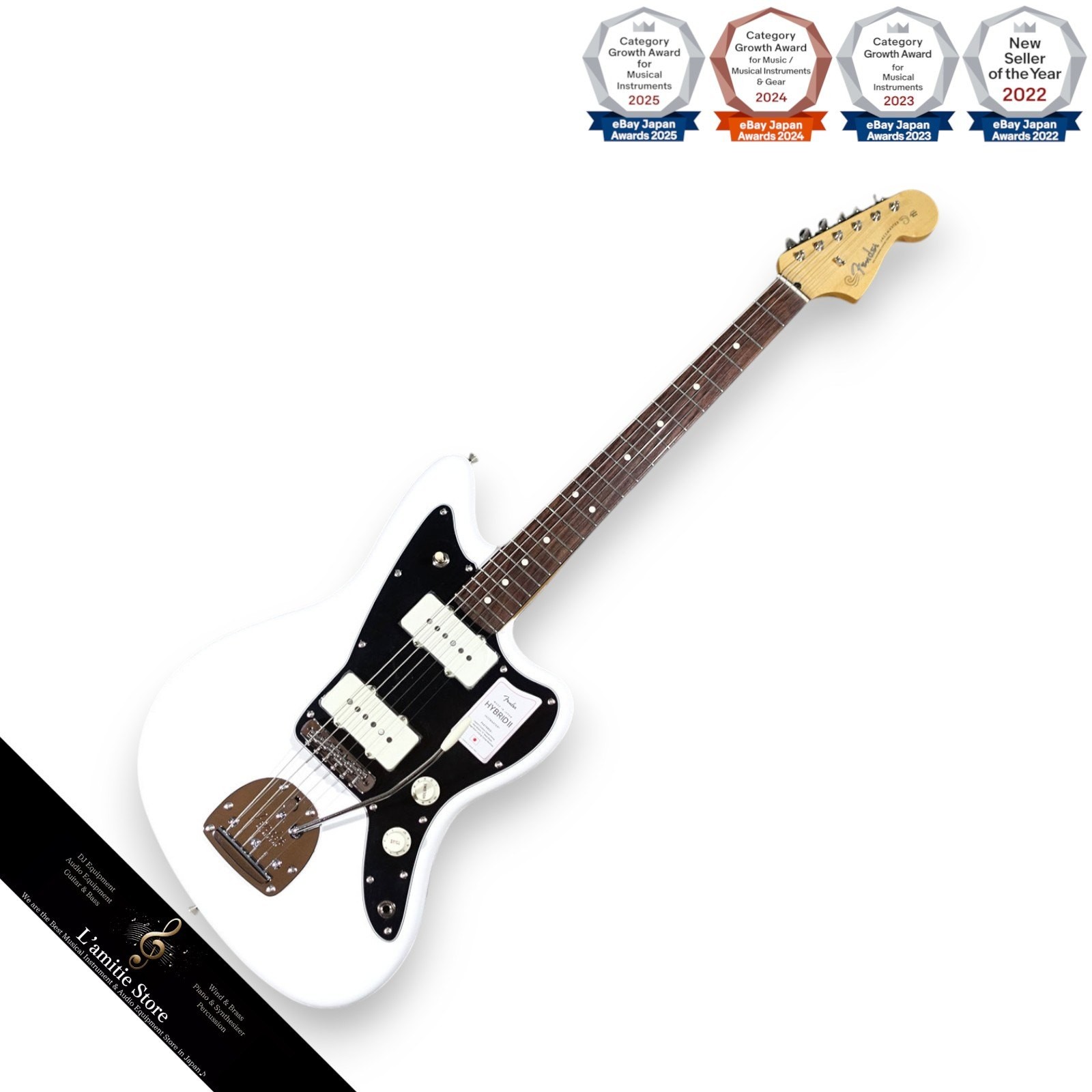 Fender Japan Hybrid II Jazzmaster Arctic White Electric Guitar