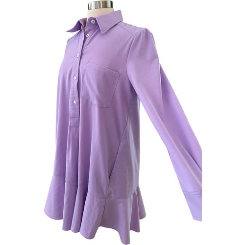 Tuckernuck Dress Womens Medium Lavender Crepe Callahan Shirt Dress - Picture 15 of 20
