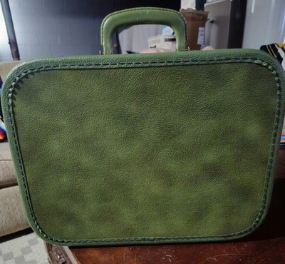 Avocado Green Vintage Hard Shell Luggage Suitcase 1970s