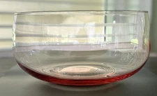 Pink Crystal Bowl, Possibly Moser Culbuto Pre-World War II