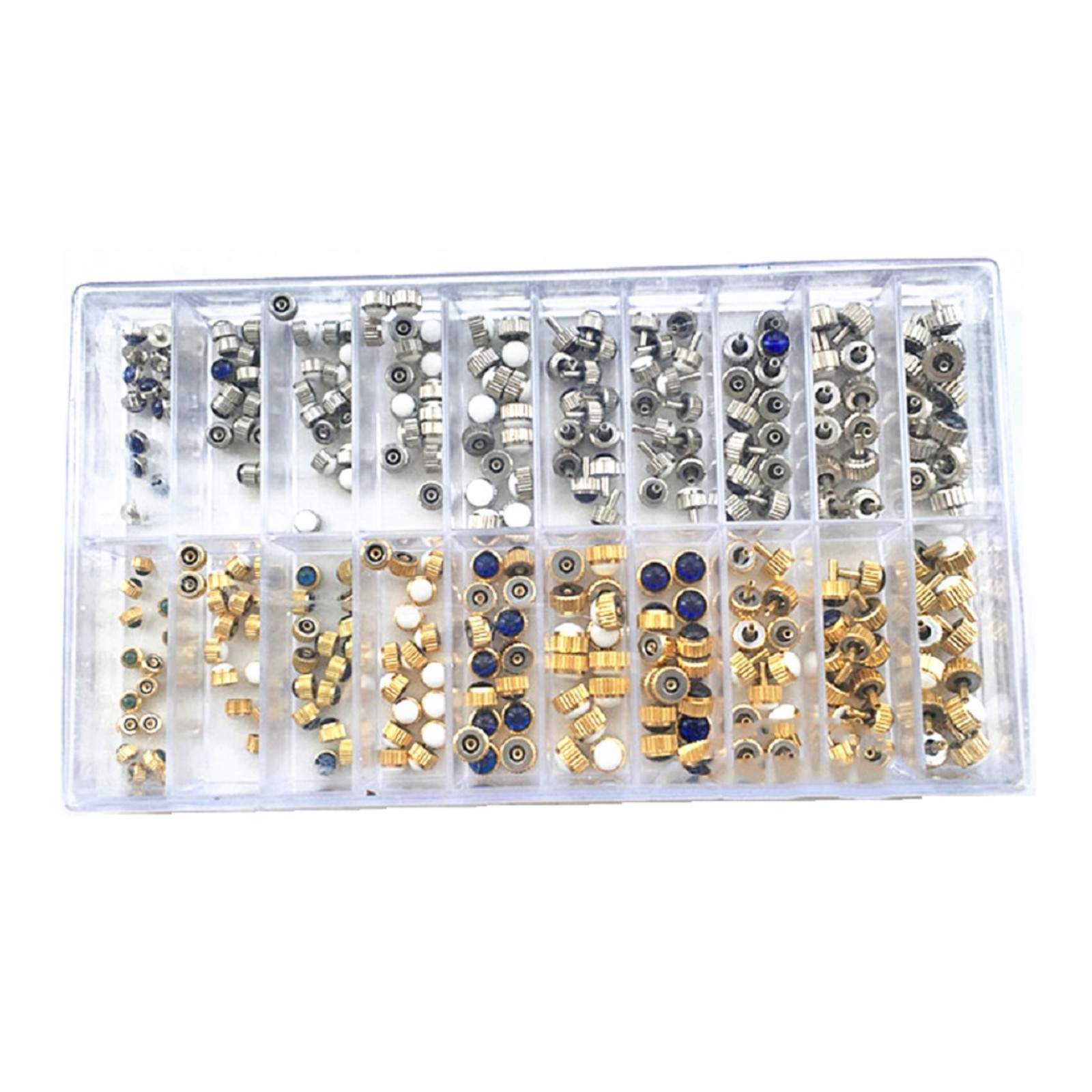 360Pack Copper Quartz Mechanical Watch Crown Assortment Watchmaker Repair Kit F