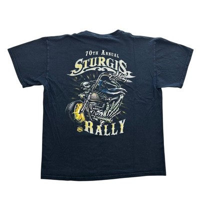 y2k Sturgis Motorcycle Rally 70th Anniversary 2008 Graphic Shirt Size Lg Biker