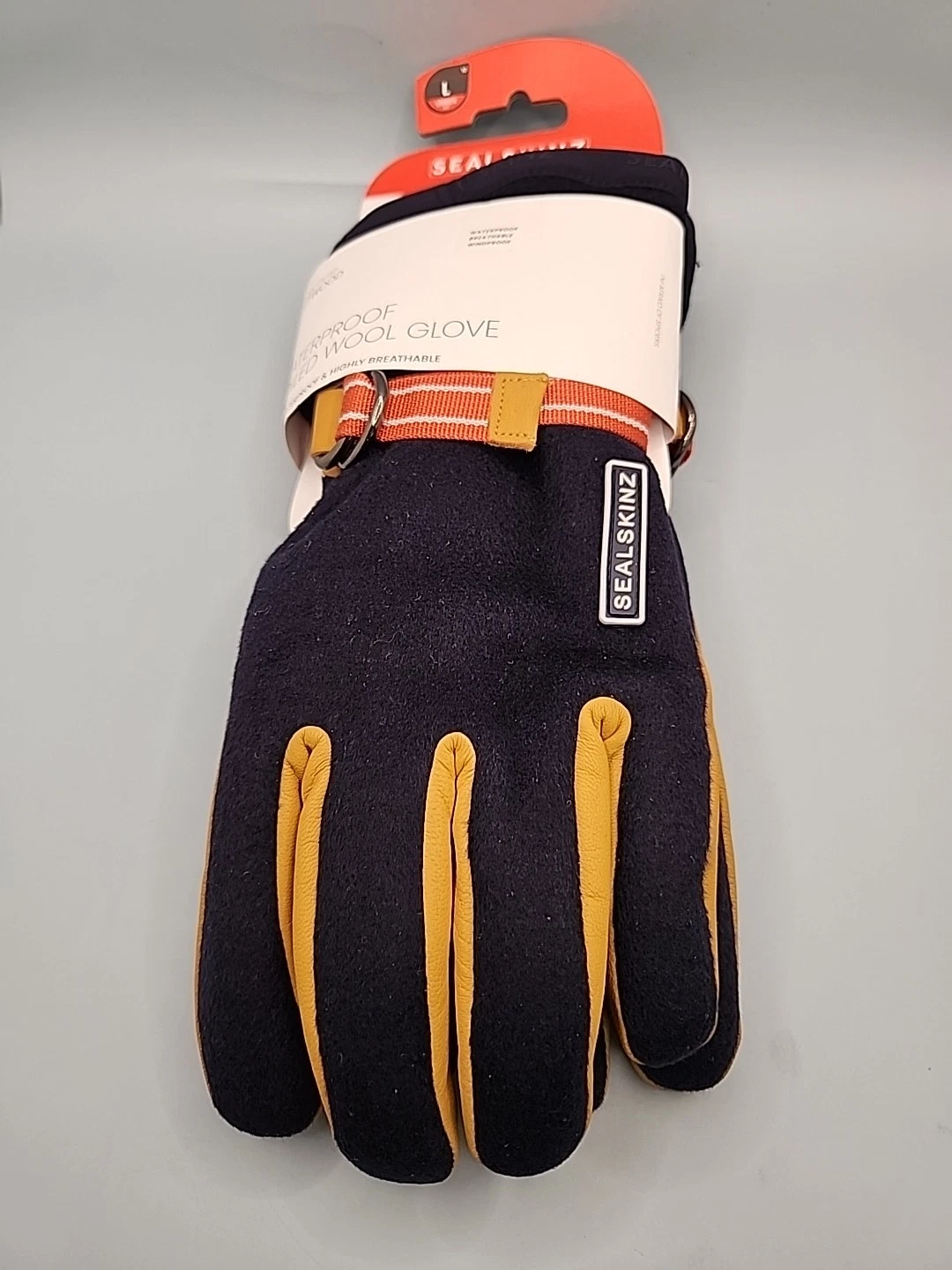 NEW SealskinZ Toftwood Waterproof Boiled Wool Gloves Navy Size 10