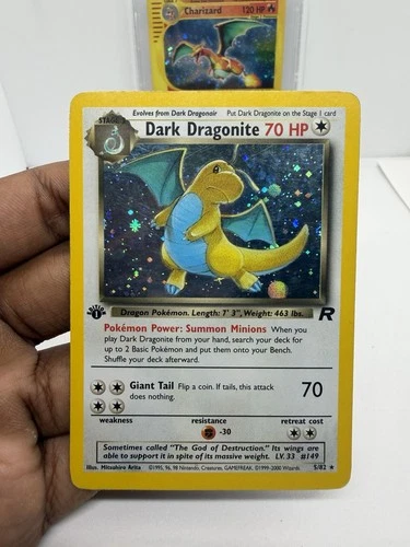 First Edition Foil Dark Dragonite 5/82  Team Rocket Set 2000 HP/MP