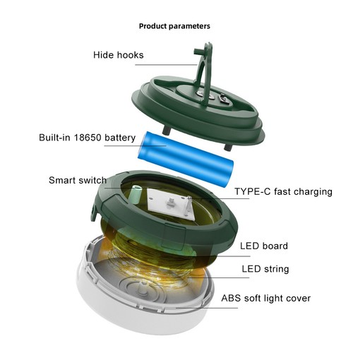 10M Portable Camping String Lights Retractable USB Rechargeable Lamps Waterproof - Picture 8 of 23