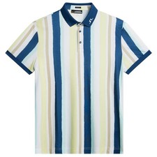 J. LINDEBERG TOUR TECH REGULAR FIT POLO MEN'S MEDIUM STRIPE WAX YELLOW GOLF NEW