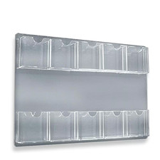 Wall Mount 10-Pocket Acrylic Brochure Holder in Clear