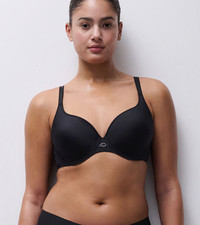 Chantelle 36D Belle Lightweight Plunge T-Shirt Bra NWOT 10INE Black