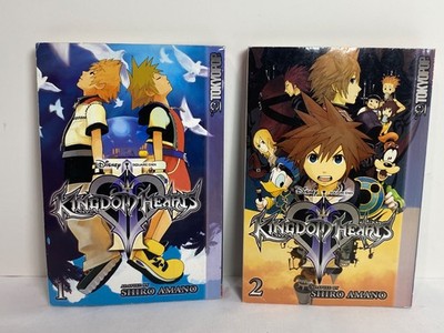 Kingdom Hearts II Vol 1 & 2 Shiro Amano Tokyopop Disney Manga Set Paperbacks