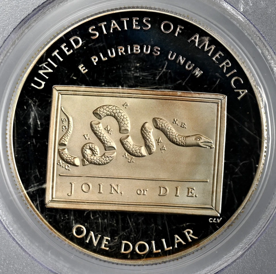 2006-P $1 FRANKLIN SCIENT SILVER DOLLAR PCGS PR69 DCAM #10950546 SCRUFFY PLASTIC - Image 3 of 4