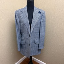 Johnny Carson Tailored Capital Clothing Co Gray Plaid Sport Coat Blazer USA