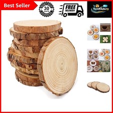 Unfinished Natural Wood Slices 12 Pcs 3.5-4 inch Craft Wood kit Circles Craft...