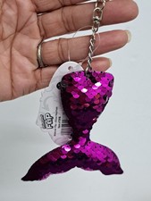 Mermaid Tail Glitter Reversible Sequined KeyChain Backpack Party Favors Bag Tags