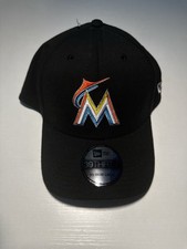 Miami Marlins New ERA 39THIRTY Medium/Large New Black Baseball Cap Hat