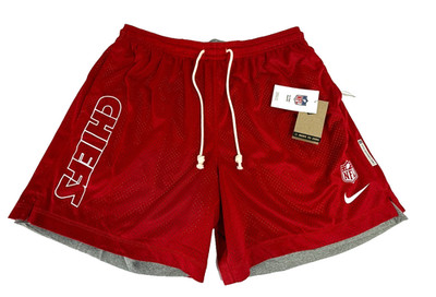 Nike Kansas City Chiefs Mens University Red Reversible Shorts Grey Size M NWT