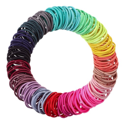 200 Pieces No-metal Hair Elastics Bulk Rubber Bands Hair Ties Ponytail Holder...