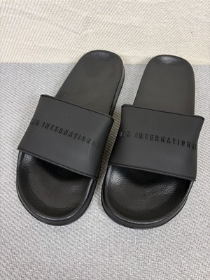 DJK International Herren Core Logo Pool Slides Größe UK 9 schwarz Slipper Sandalen