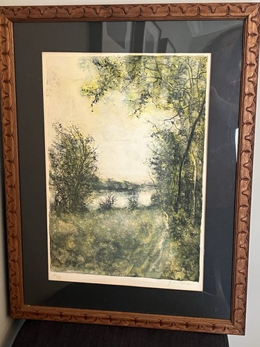 Authentic BERNARD GANTNER Lithograph Autumn On The Banks Of The Doubs 171/325 - Picture 2 of 9