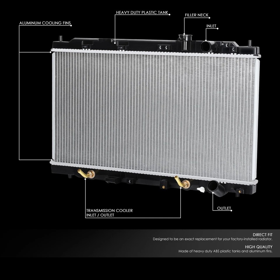 Radiador de refrigeración de núcleo de aluminio estilo AT/MT OE Fit 94-01 Acura Integra DPI 1568 Foto 2 de 4