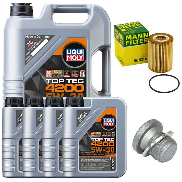MotoröL Filter Set 5W-30 Liqui Moly 9 Liter + Schraube FüR Mercedes E-Klasse CLK-image