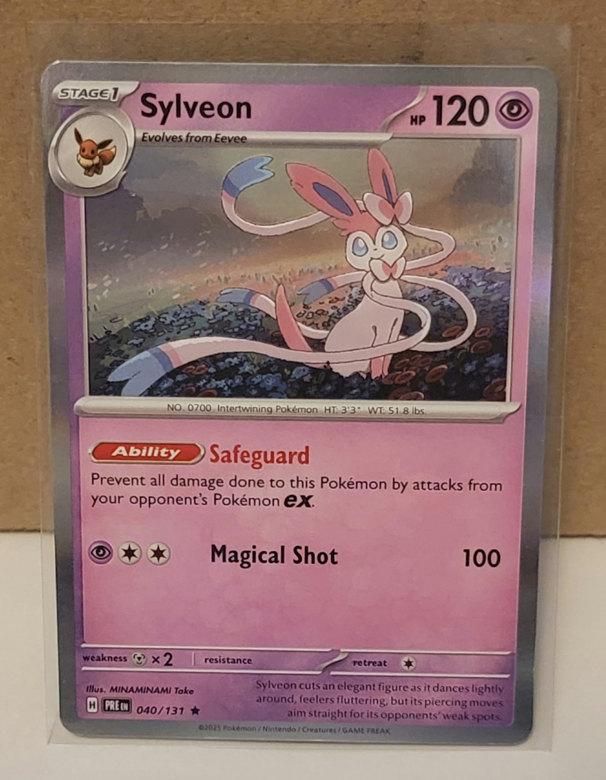 Pokemon TCG Card - 040/131 Sylveon - Prismatic Evolutions - Rare Holo NM