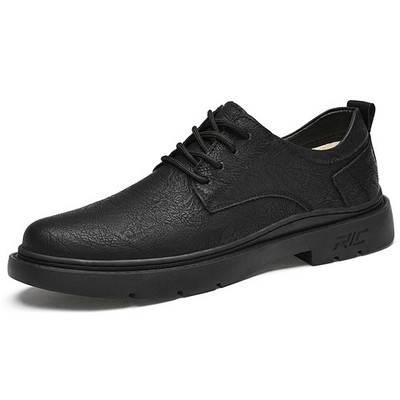 Men's Dress Uniform Oxford Work Shoes Low-top Lace Up Leather Business Thickened