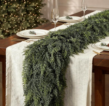 2PCS 6FT Christmas Cedar Garland, Real Touch Soft Greenery Mantel Decor