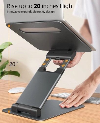 Adjustable Laptop Stand Riser Ergonomic Holder Aluminum Alloy Height 1.2” - 20” - Photo 6/20