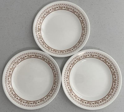 3 Corelle Ginger Brown Summer Impressions Dessert Bread Plate 6.75''