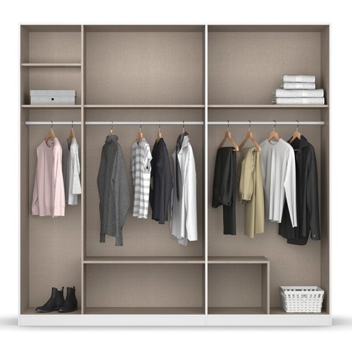 Drehtürenschrank - grau-metallic-Artisan Eiche - 226 cm Kleiderschrank Schrank - Bild 6 von 8