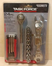 Task Force 24 pc. Mechanics Tool Set Sockets Ratchet Wrench Hex Keys #0328573