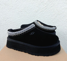 UGG TAZZ BLACK SUEDE PLATFORM COMFORT SLIPPERS SHOES, WOMEN US 9/ EUR 40 NEW