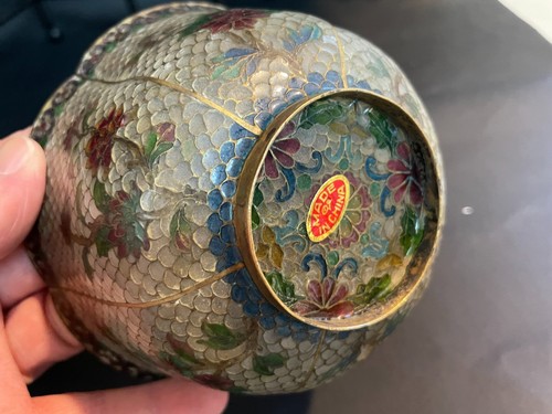 Plique-a-Jour Bowl China Floral - 5"w 2.75"h - Picture 3 of 10