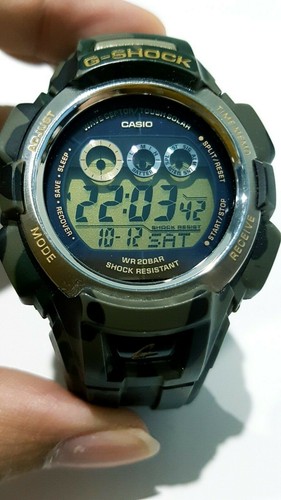 Vintage G-shock GW Army Green Camouflage Solar Atomic WaveCeptor Radio Limitd Jp - Picture 7 of 12