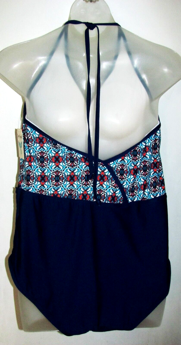NWT $65 SEA ANGEL Crossover Halter Style 1 Pc One-Piece LINED
