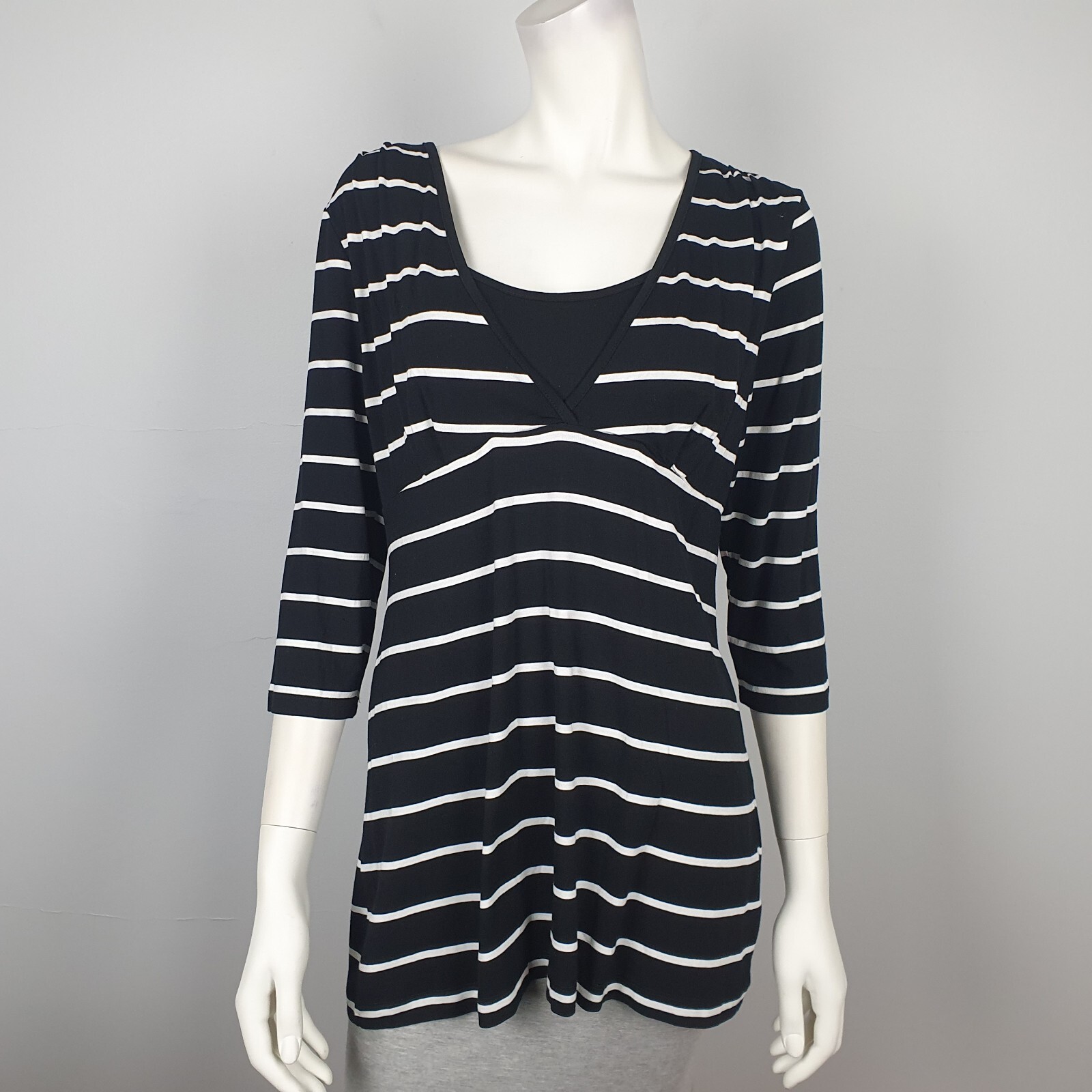 Target Maternity Size 14 Blouse Top Striped 3/4 Sleeve Nursing Top Breastfeeding