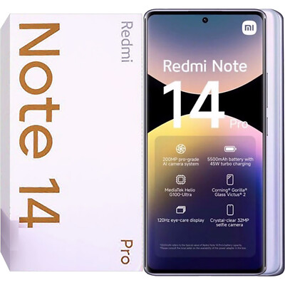 Xiaomi Redmi Note 14 Pro 4G Aurora Purple 512GB + 12GB Dual-SIM Unlocked NEW