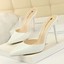 thumbnail 4 - Ladies Perspex Strap Mules Women Pointed Toe High Heels Stilettos Slip On Shoes