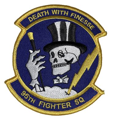 95th Fighter Squadron Death With Finesse Patch   Hook and Loop