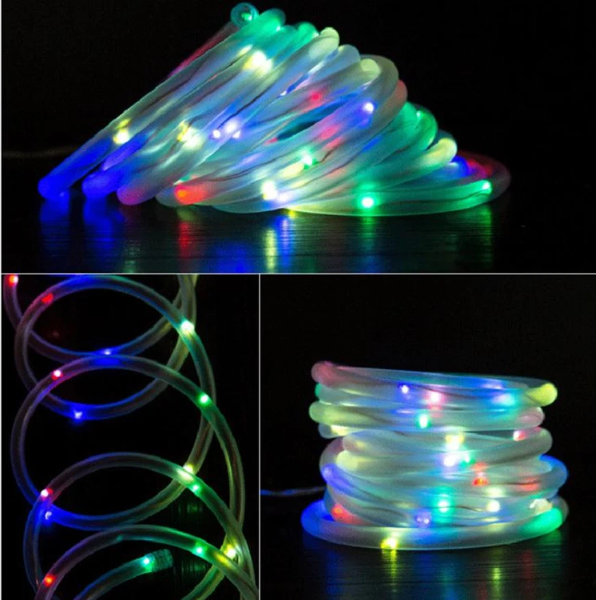 Solar Rope Powered Rope Tube String Lights LED Twinkle Strips Outdoor Garden Dec - Image 4 of 4