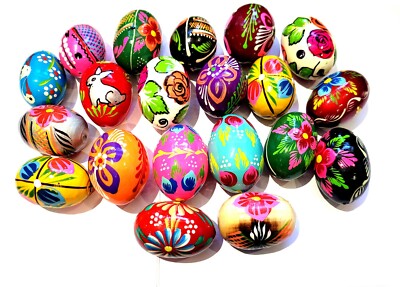 20 handbemalte Ostereier aus Holz schöne Wohndeko für Ostern