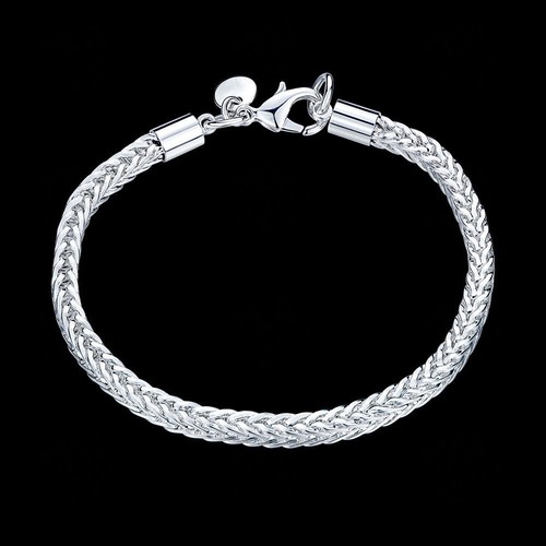 8" 925 Sterling Silver 4mm Franco Cuban Link Chain Mens Womens Bracelet #BR296 - Picture 2 of 4